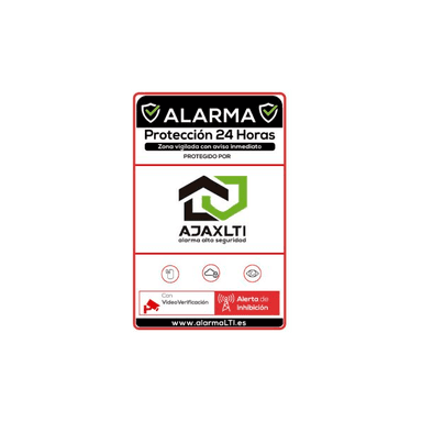 Mini Cartel de Alarma AJAX en Aluminio Lacado 12x9cm